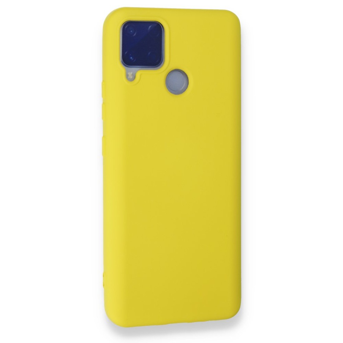  Realme C15 Kılıf Nano içi Kadife Silikon - Sarı