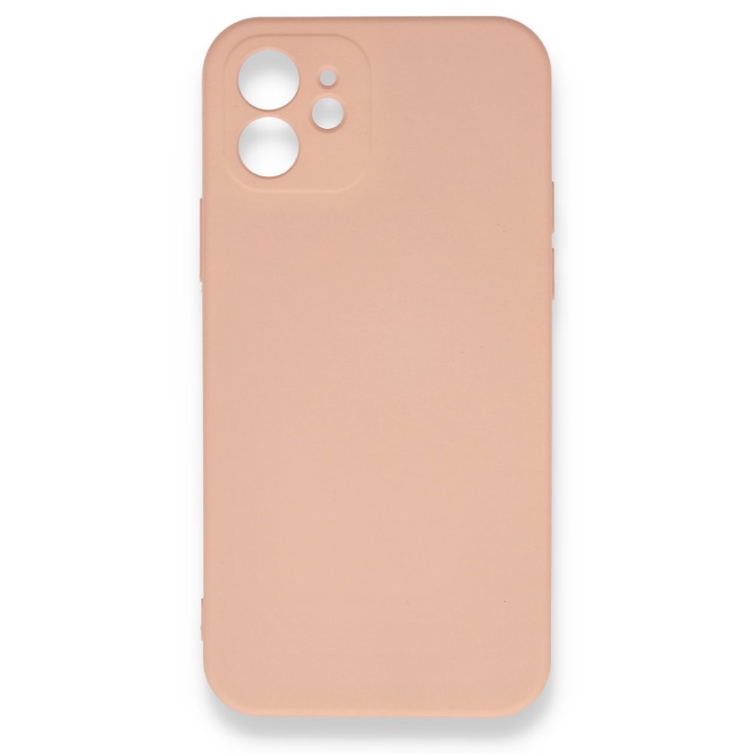  iPhone 12 Kılıf Nano içi Kadife Silikon - Pudra