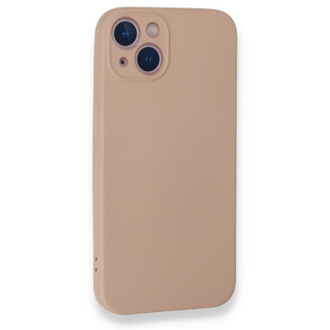  iPhone 13 Mini Kılıf Nano içi Kadife Silikon - Pudra