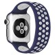  Apple Watch 38mm Ayarlı Delikli Silikon Kordon - Lacivert-Beyaz