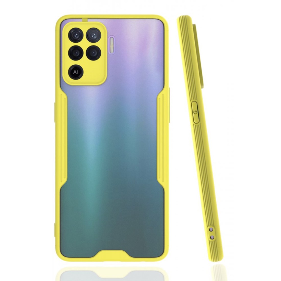  Oppo Reno 5 Lite Kılıf Platin Silikon - Sarı