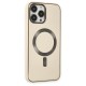  iPhone 13 Pro Max Kılıf Coco Deri Magneticsafe Silikon - Krem