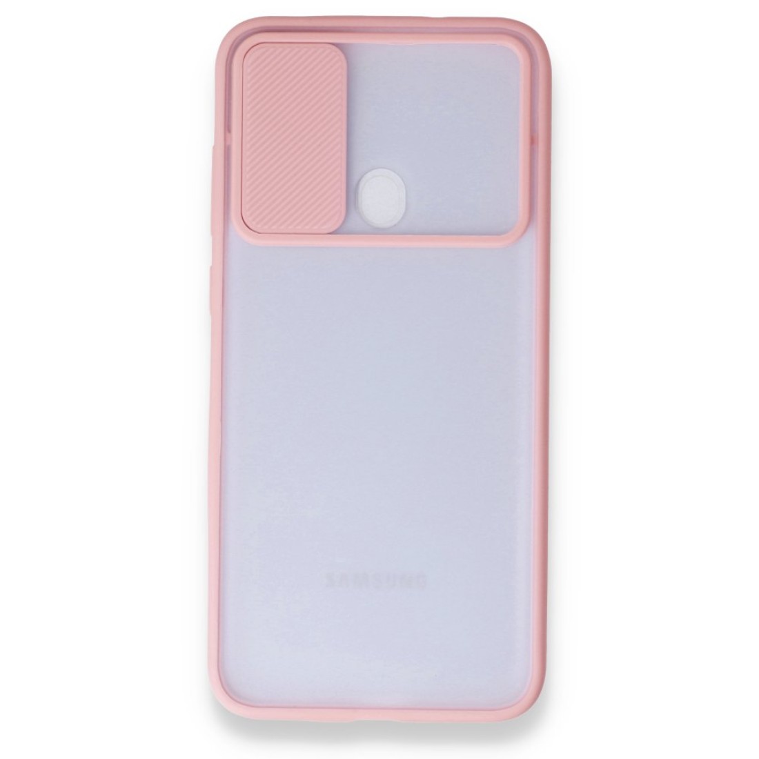 Samsung Galaxy M11 Kılıf Palm Buzlu Kamera Sürgülü Silikon - Pembe