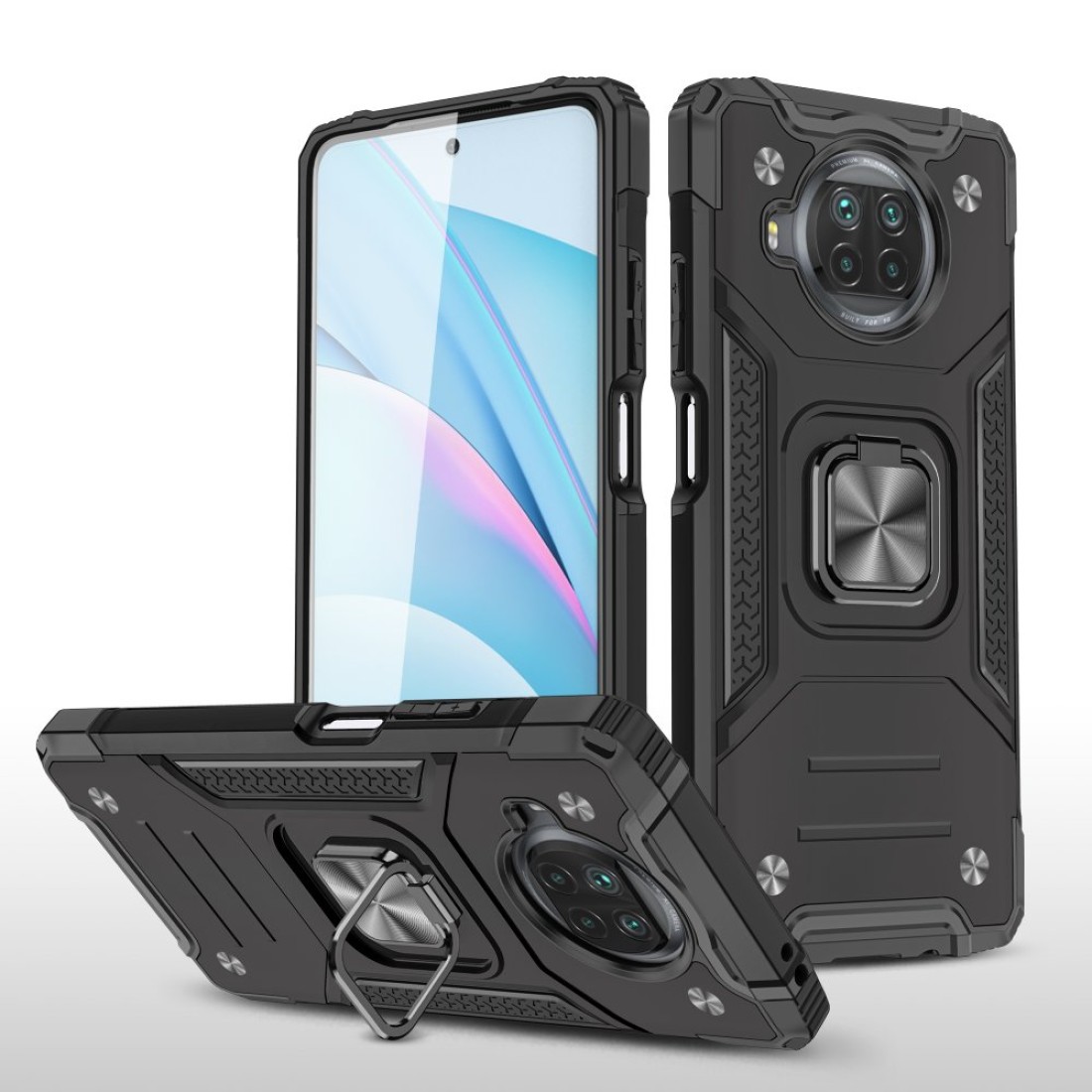  Xiaomi Redmi Note 9 Pro 5G Kılıf Zegna Yüzüklü Silikon Kapak - Siyah