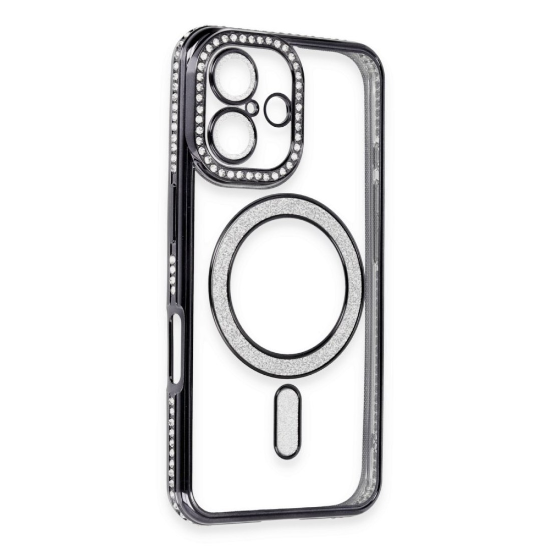  iPhone 16 Kılıf Joke Simli Magneticsafe Kılıf - Siyah