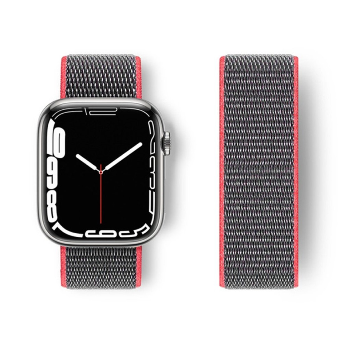  Apple Watch 38mm Hasırlı Cırtcırtlı Kordon - Pembe
