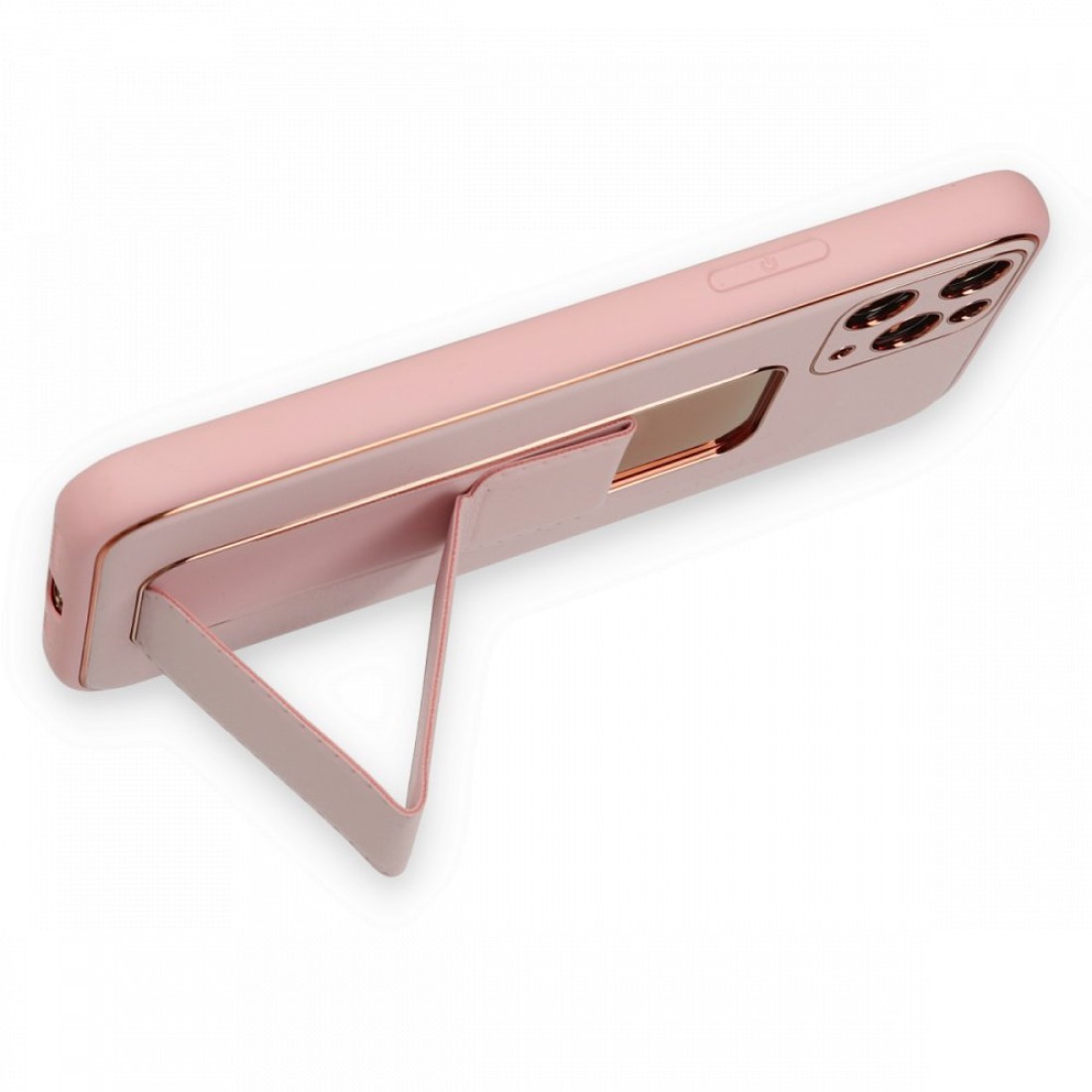  iPhone 11 Pro Kılıf Coco Deri Standlı Kapak - Pembe