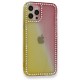  iPhone 12 Pro Kılıf İmaj Silikon - Sarı-Pembe