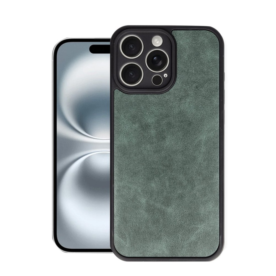  iPhone 16 Pro Kılıf Aras Deri Kapak - Koyu Yeşil