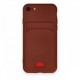 iPhone 8 Kılıf Kelvin Kartvizitli Silikon - Bordo iPhone 8 Kılıf Kelvin Kartvizitli Silikon - Bordo
