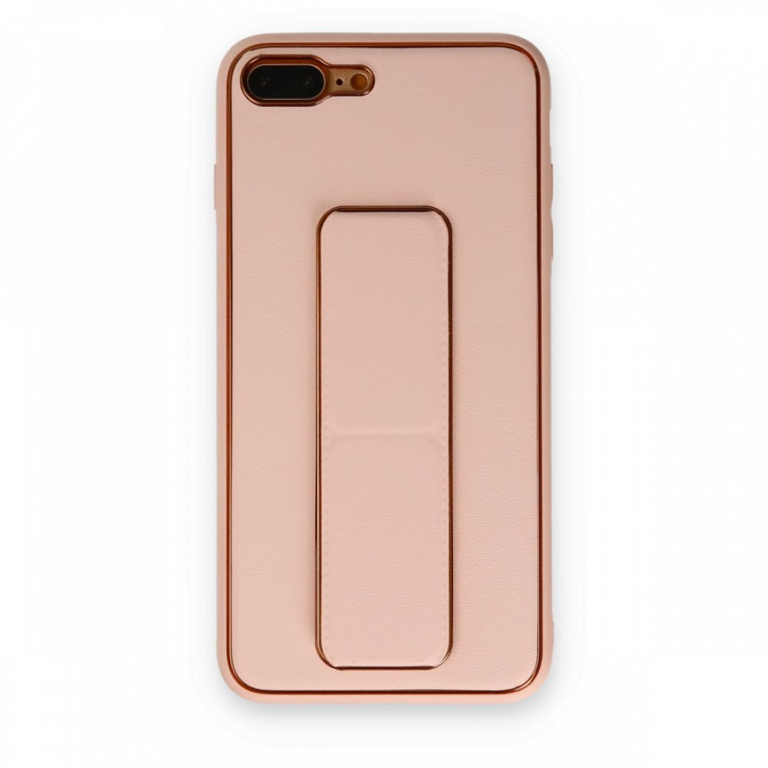  iPhone 7 Plus Kılıf Coco Deri Standlı Kapak - Pudra