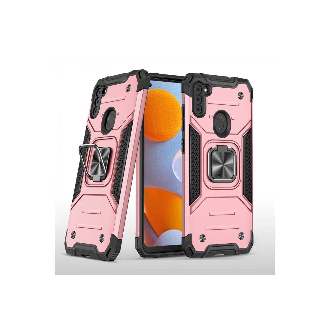 Samsung Galaxy M11 Kılıf Zegna Yüzüklü Silikon Kapak - Rose Samsung Galaxy M11 Kılıf Zegna Yüzüklü Silikon Kapak - Rose