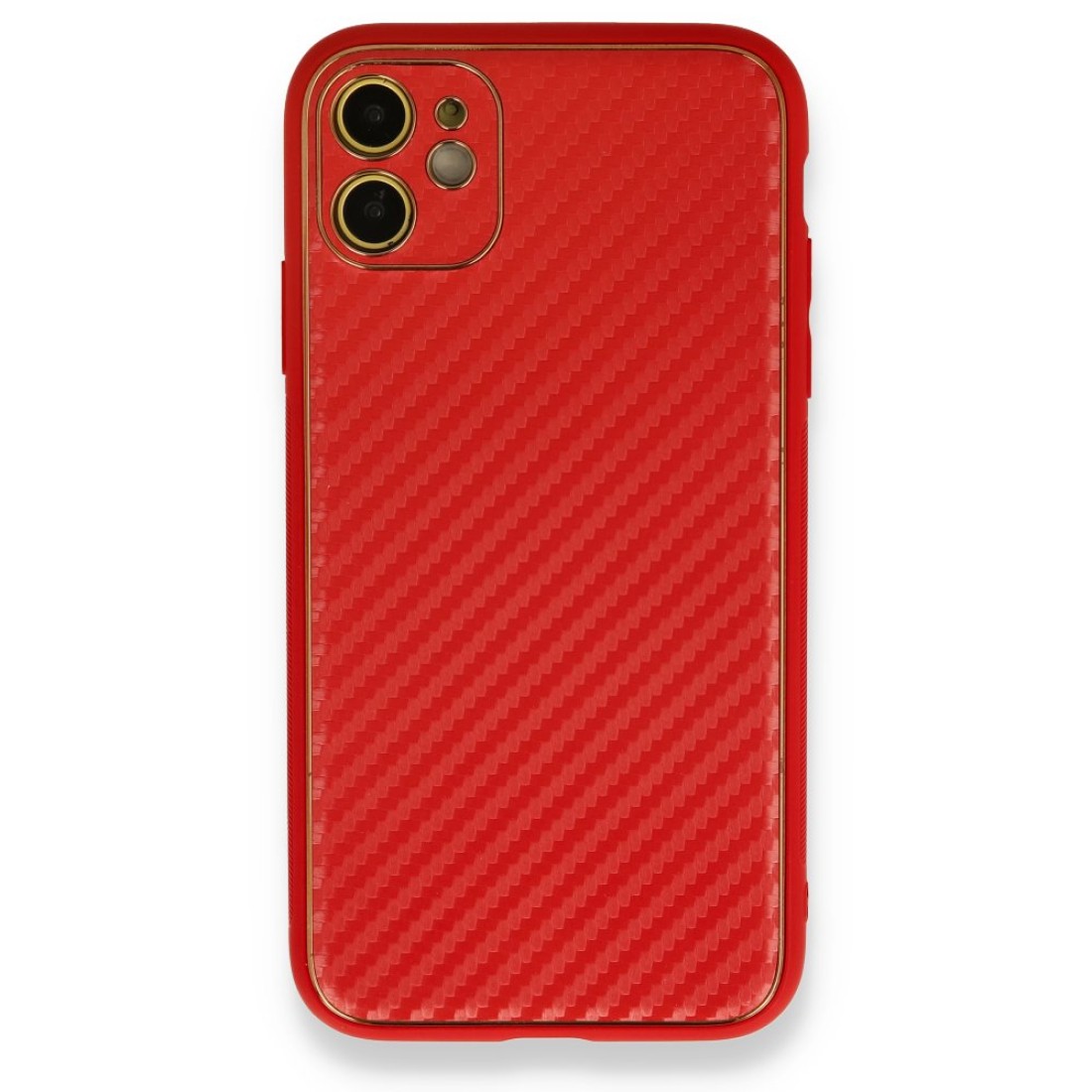  iPhone 12 Kılıf Coco Karbon Silikon - Kırmızı