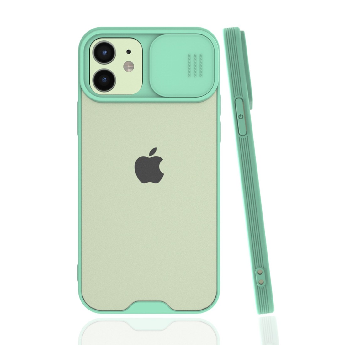 iPhone 12 Kılıf Platin Kamera Koruma Silikon - Açık Yeşil iPhone 12 Kılıf Platin Kamera Koruma Silikon - Açık Yeşil