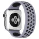  Apple Watch 38mm Ayarlı Delikli Silikon Kordon - Gri-Siyah