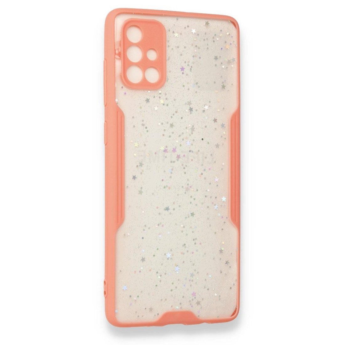  Samsung Galaxy A71 Kılıf Platin Simli Silikon - Pembe