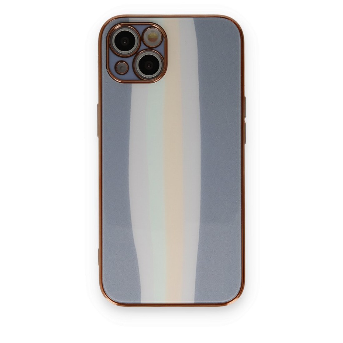 iPhone 14 Plus Kılıf Luna Cam Kapak - Gri iPhone 14 Plus Kılıf Luna Cam Kapak - Gri