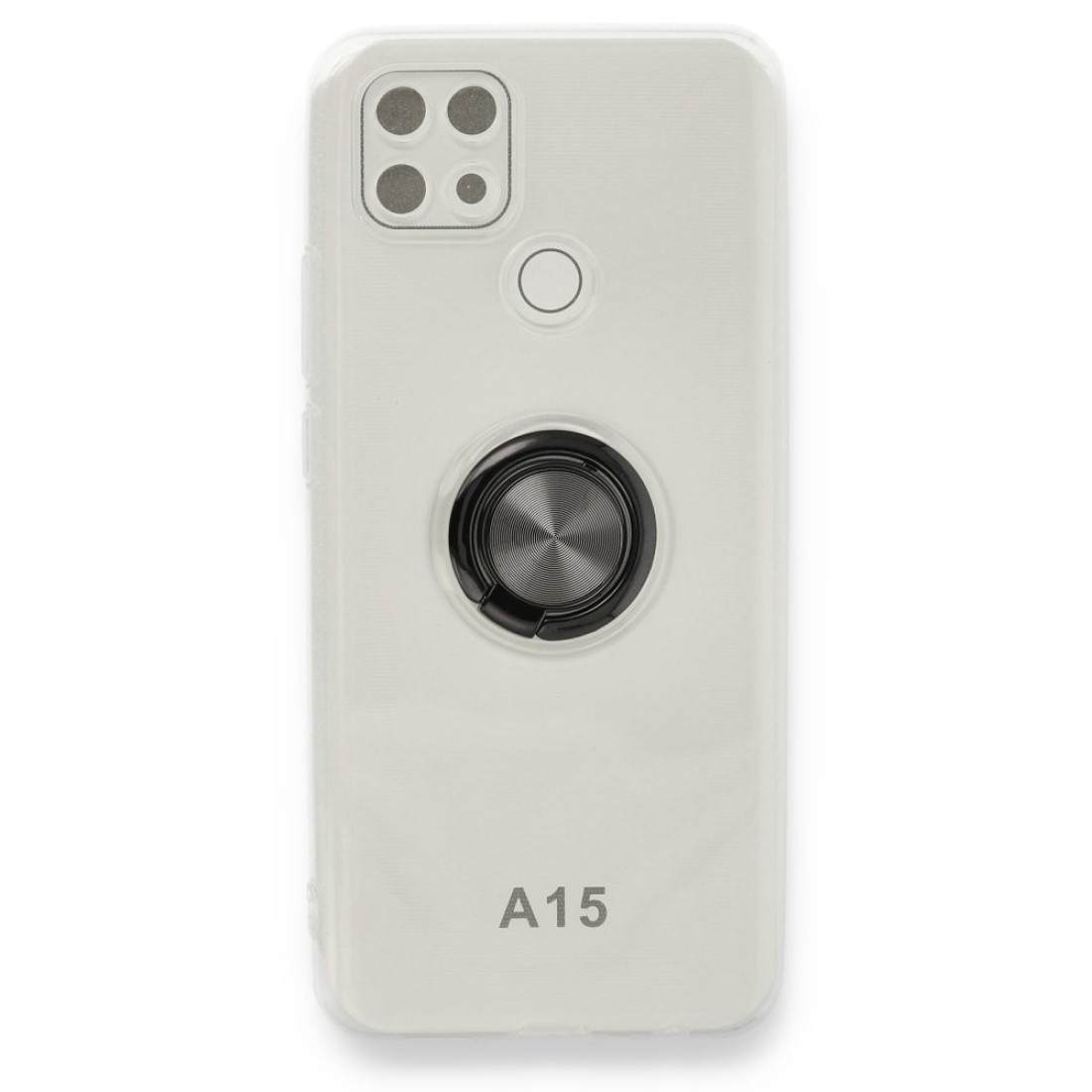 Oppo A15S Kılıf Gros Yüzüklü Silikon - Siyah