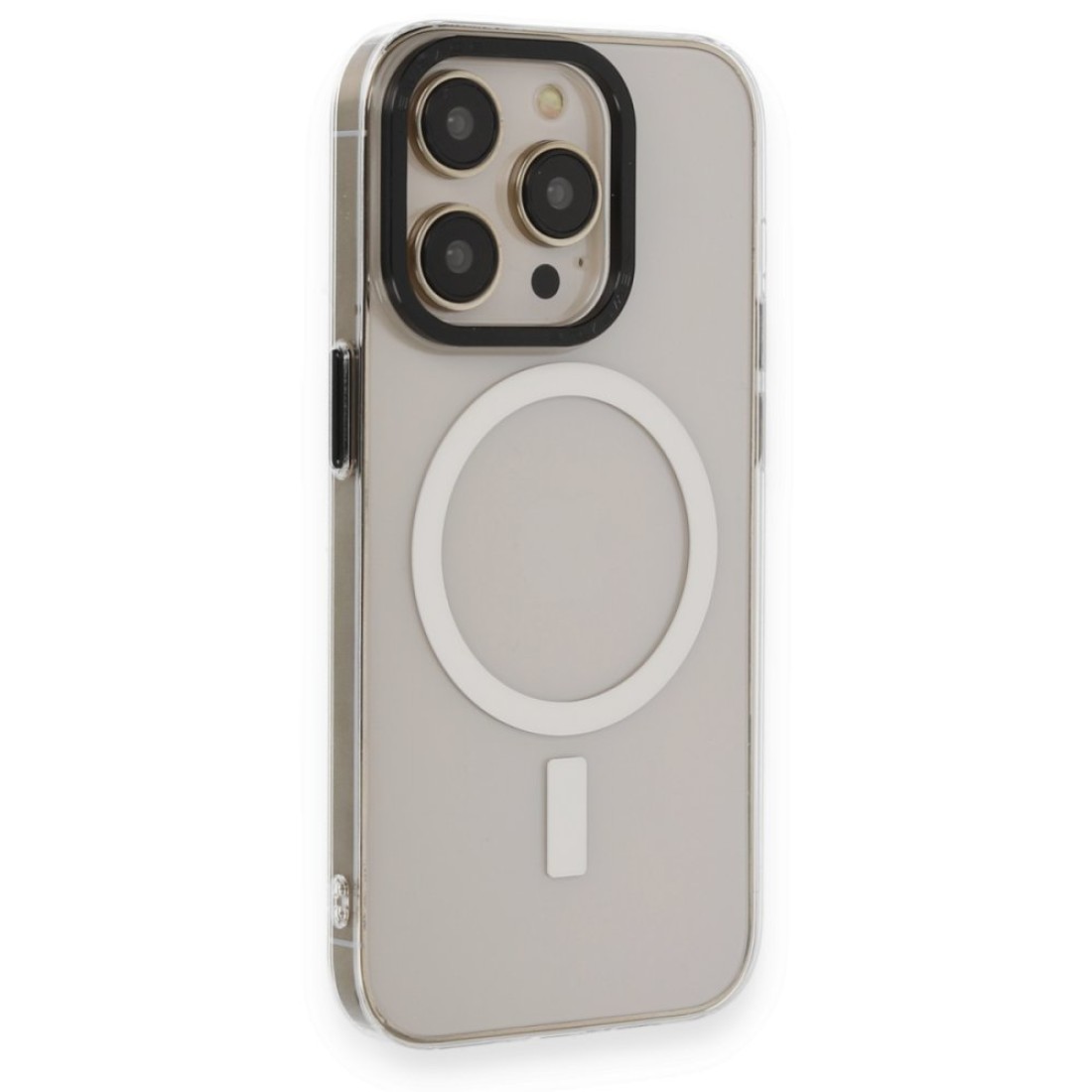  iPhone 14 Pro Max Kılıf Anka PC Magneticsafe Sert Metal Kapak - Şeffaf