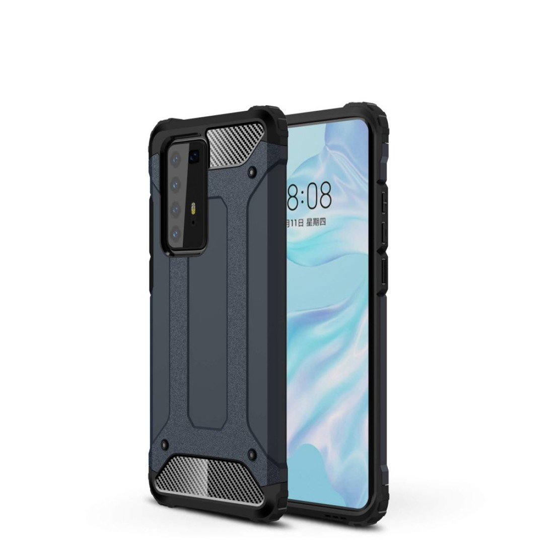  Huawei P40 Pro Kılıf Tank Silikon Kapak - Lacivert