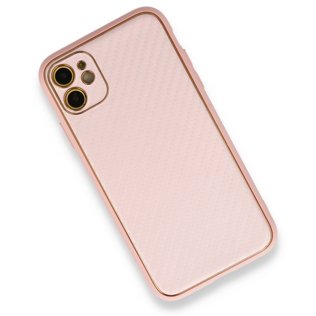 iPhone 12 Kılıf Coco Karbon Silikon - Pembe iPhone 12 Kılıf Coco Karbon Silikon - Pembe