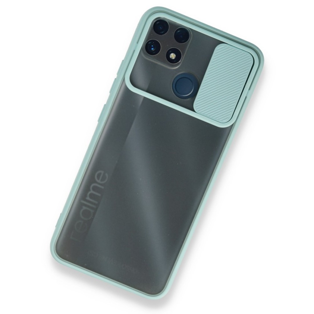 Realme C25 Kılıf Palm Buzlu Kamera Sürgülü Silikon - Turkuaz Realme C25 Kılıf Palm Buzlu Kamera Sürgülü Silikon - Turkuaz