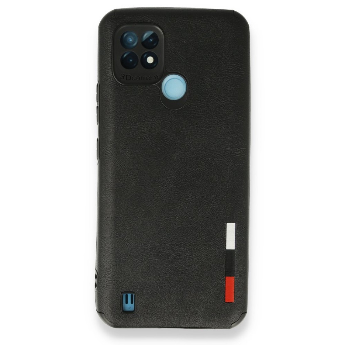  Realme C21 Kılıf Loop Deri Silikon - Siyah