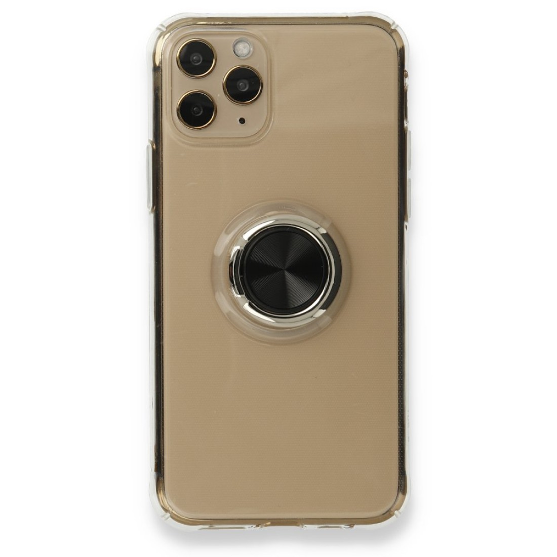  iPhone 11 Pro Kılıf Gros Yüzüklü Silikon - Siyah