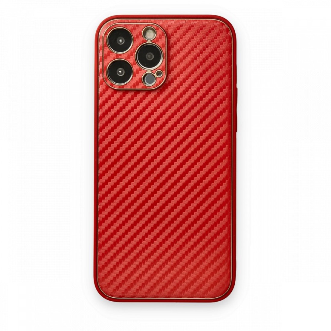  iPhone 13 Pro Max Kılıf Coco Karbon Silikon - Kırmızı