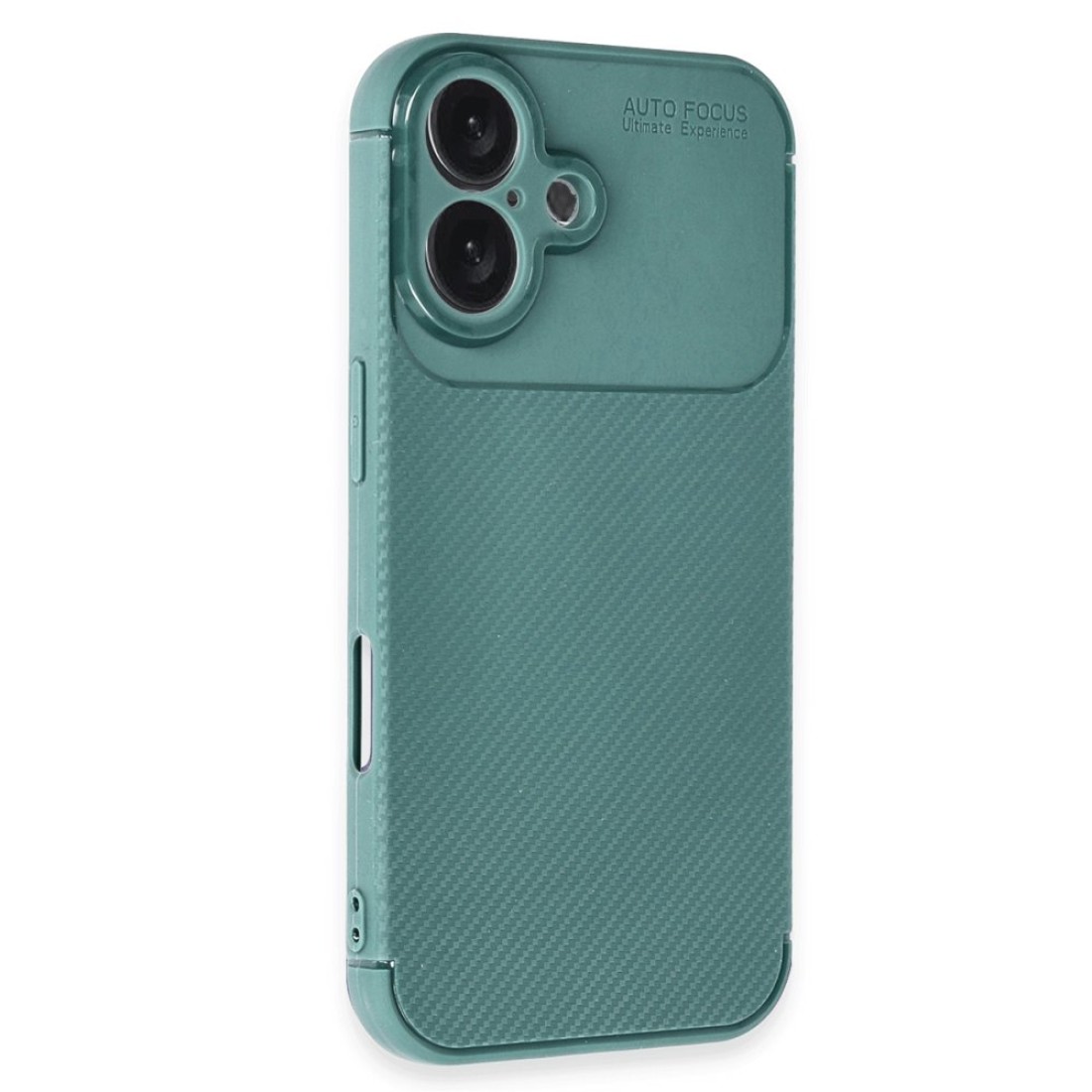 iPhone 16 Plus Kılıf Auto Focus Karbon Kapak - Koyu Yeşil iPhone 16 Plus Kılıf Auto Focus Karbon Kapak - Koyu Yeşil