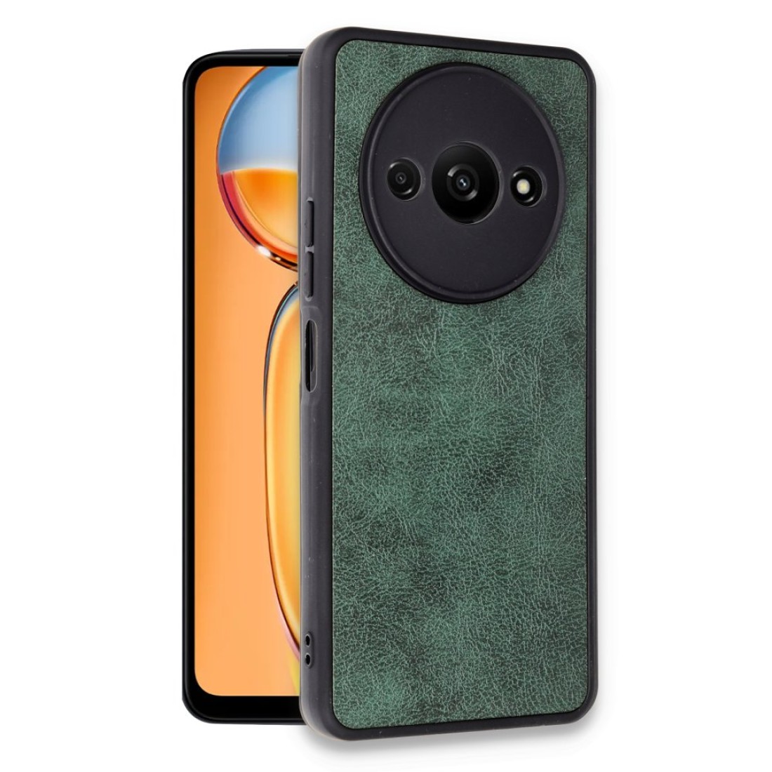  Xiaomi Redmi A3 4G Kılıf Aras Deri Kapak - Koyu Yeşil