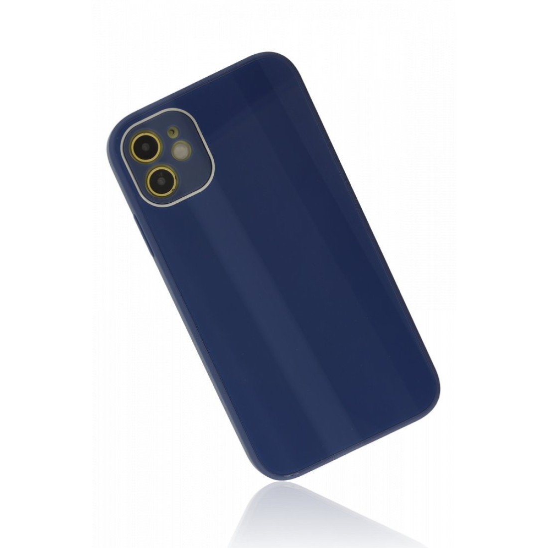  iPhone 12 Kılıf Glass Kapak - Lacivert