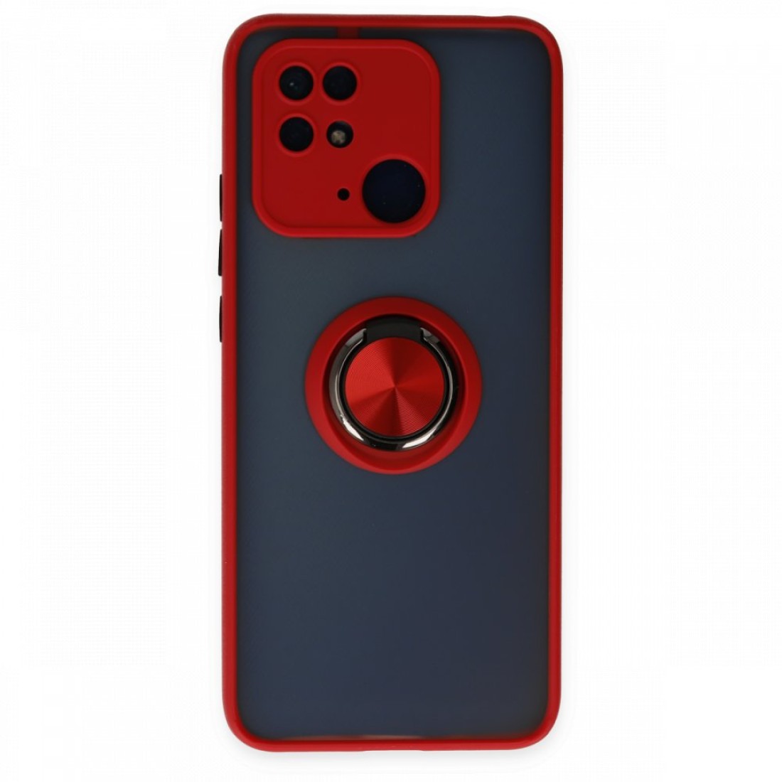  Xiaomi Redmi 10C Kılıf Montreal Yüzüklü Silikon Kapak - Kırmızı