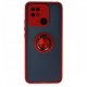  Xiaomi Redmi 10C Kılıf Montreal Yüzüklü Silikon Kapak - Kırmızı