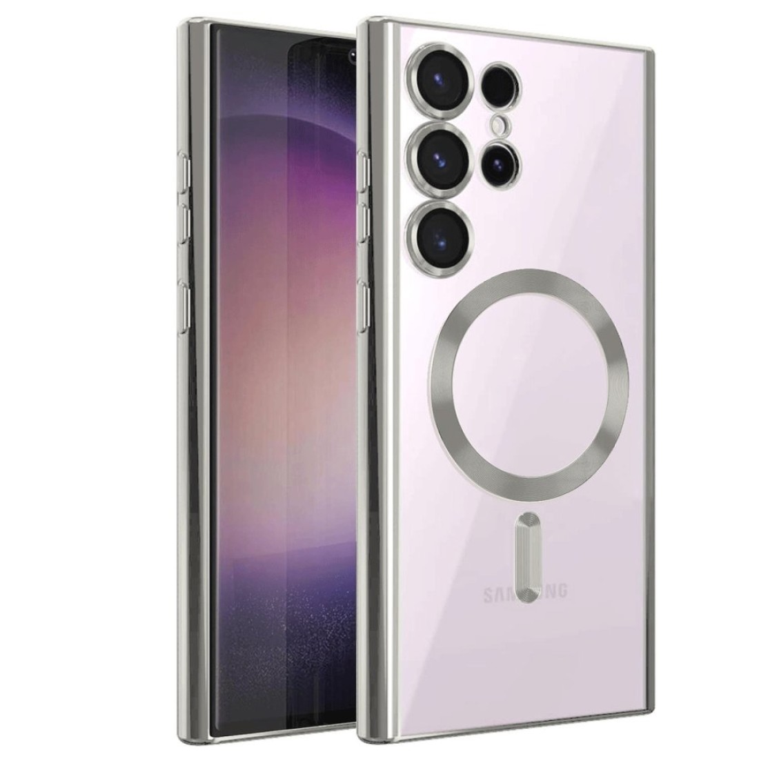  Samsung Galaxy S22 Ultra Kılıf Kross Magneticsafe Kapak - Gümüş