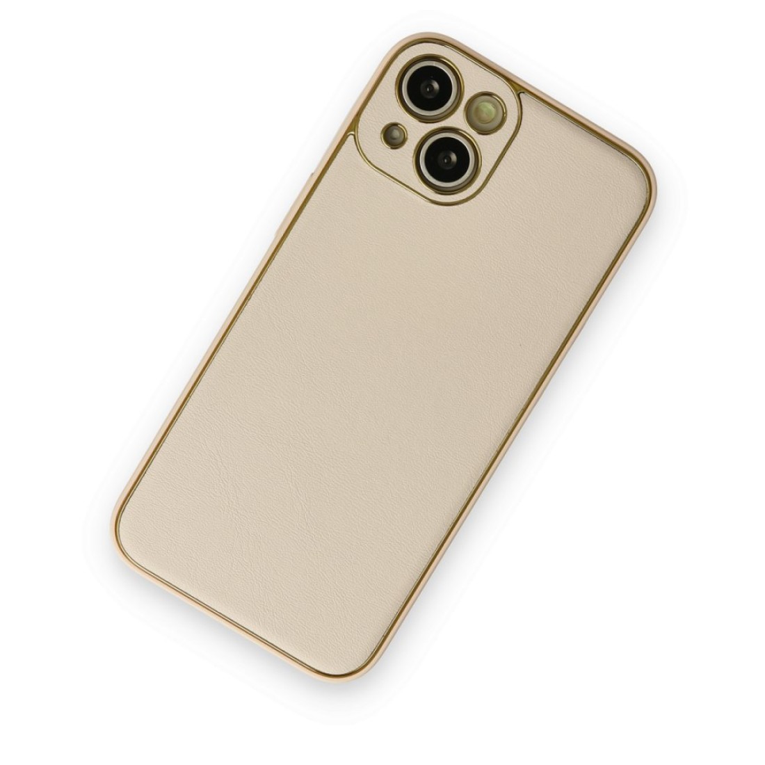 iPhone 14 Plus Kılıf Coco Deri Silikon Kapak - Gold iPhone 14 Plus Kılıf Coco Deri Silikon Kapak - Gold