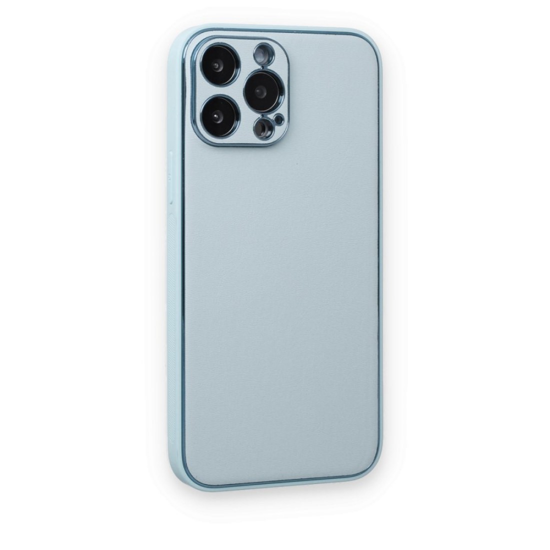 iPhone 14 Pro Kılıf Coco Deri Silikon Kapak - Sky Blue iPhone 14 Pro Kılıf Coco Deri Silikon Kapak - Sky Blue