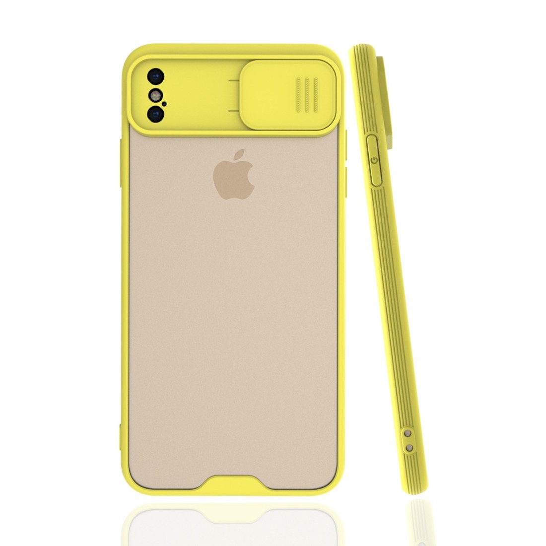  iPhone XS Max Kılıf Platin Kamera Koruma Silikon - Sarı