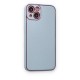  iPhone 14 Plus Kılıf Coco Deri Silikon Kapak - Sky Blue
