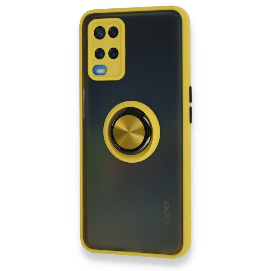  Oppo A54 4G Kılıf Montreal Yüzüklü Silikon Kapak - Sarı