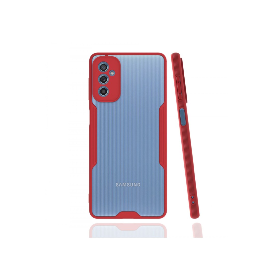  Samsung Galaxy M52 5G Kılıf Platin Silikon - Kırmızı