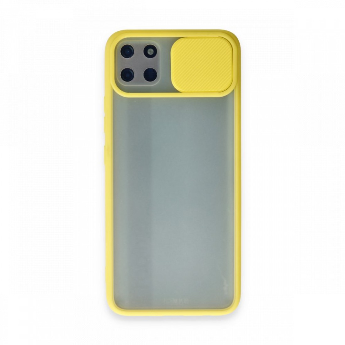  Realme C11 Kılıf Palm Buzlu Kamera Sürgülü Silikon - Sarı