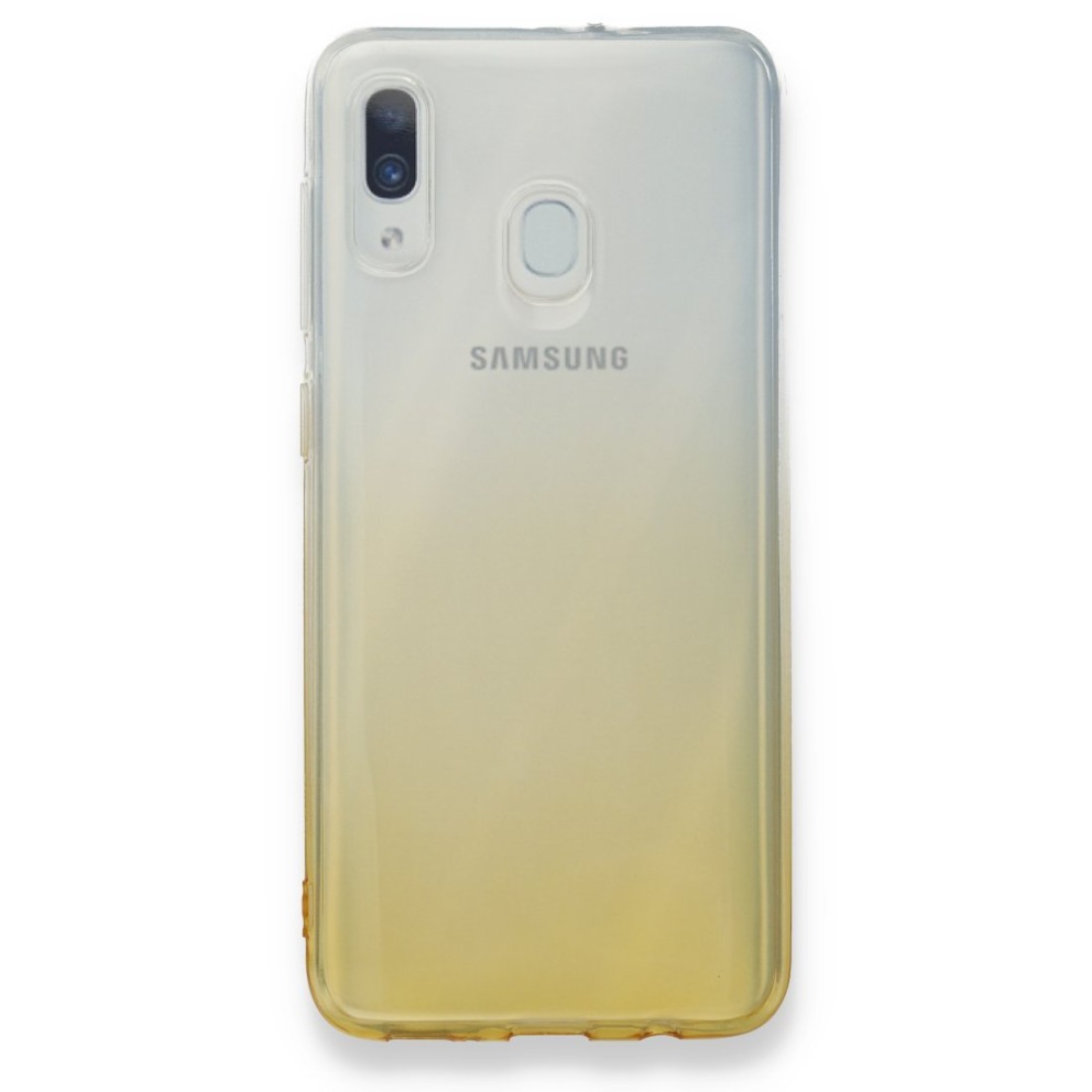  Samsung Galaxy A20 Kılıf Lüx Çift Renkli Silikon - Sarı