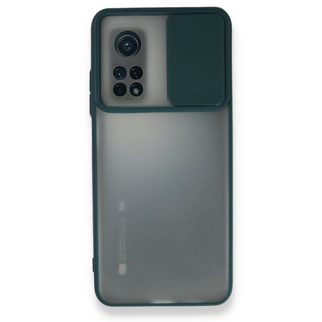  Xiaomi Mi 10T Pro Kılıf Palm Buzlu Kamera Sürgülü Silikon - Yeşil
