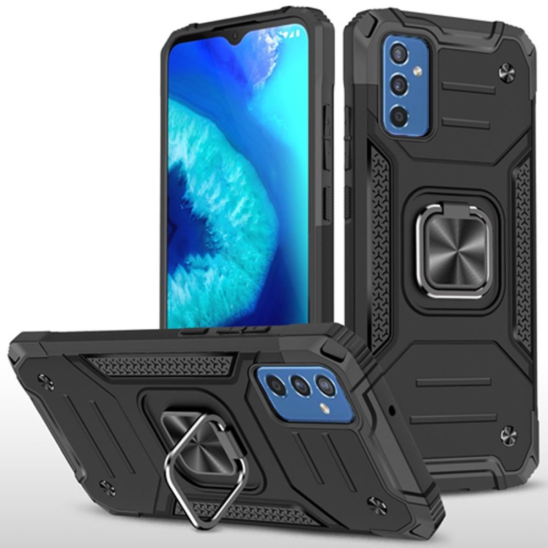  Samsung Galaxy M52 5G Kılıf Zegna Yüzüklü Silikon Kapak - Siyah