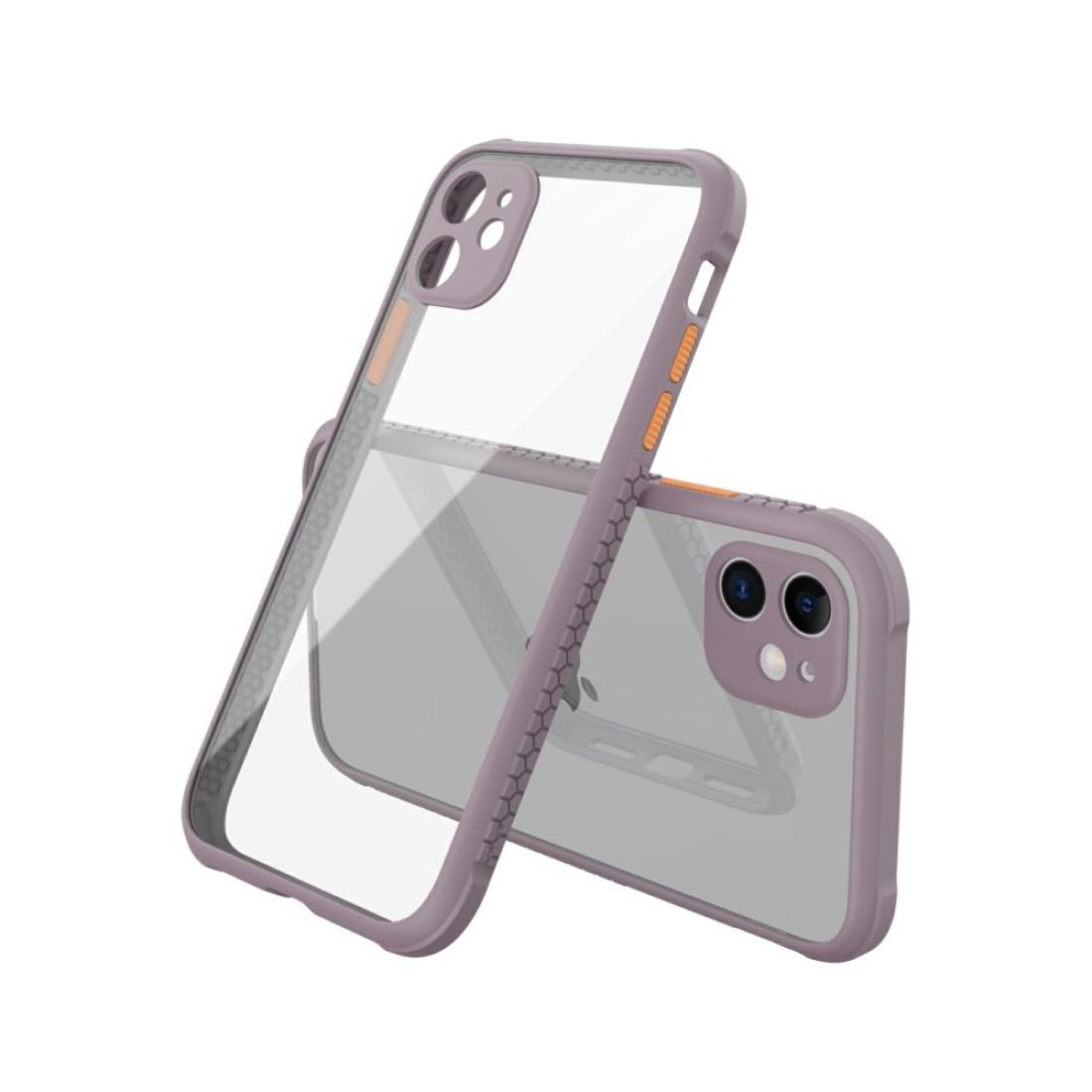  iPhone 12 Mini Kılıf Miami Şeffaf Silikon - Açık Mor