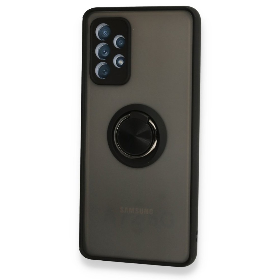 Samsung Galaxy A52S Kılıf Montreal Yüzüklü Silikon Kapak - Siyah Samsung Galaxy A52S Kılıf Montreal Yüzüklü Silikon Kapak - Siyah