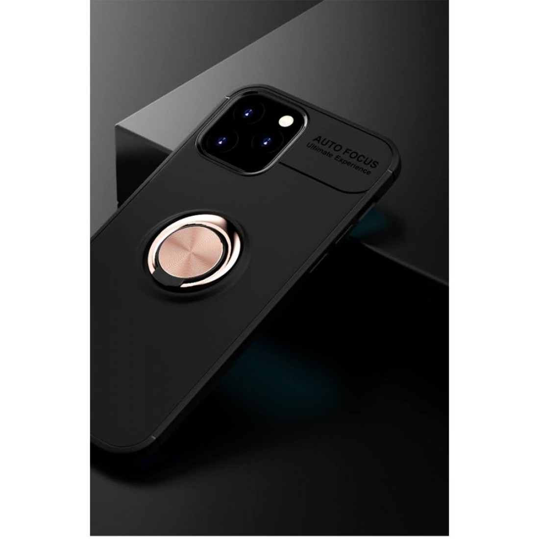 iPhone 12 Pro Kılıf Range Yüzüklü Silikon - Siyah-Gold iPhone 12 Pro Kılıf Range Yüzüklü Silikon - Siyah-Gold