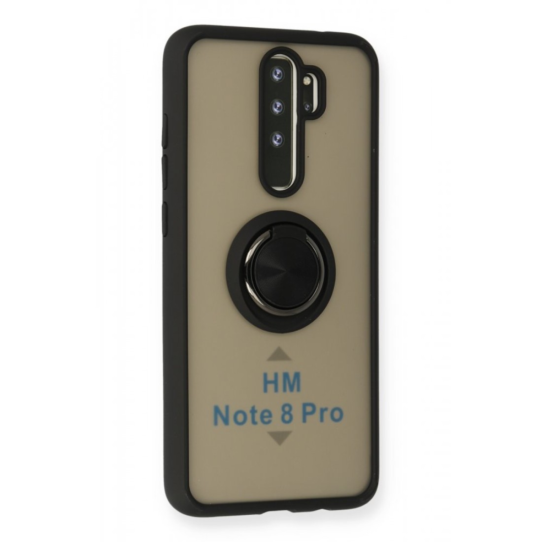  Xiaomi Redmi Note 8 Pro Kılıf Montreal Yüzüklü Silikon Kapak - Siyah