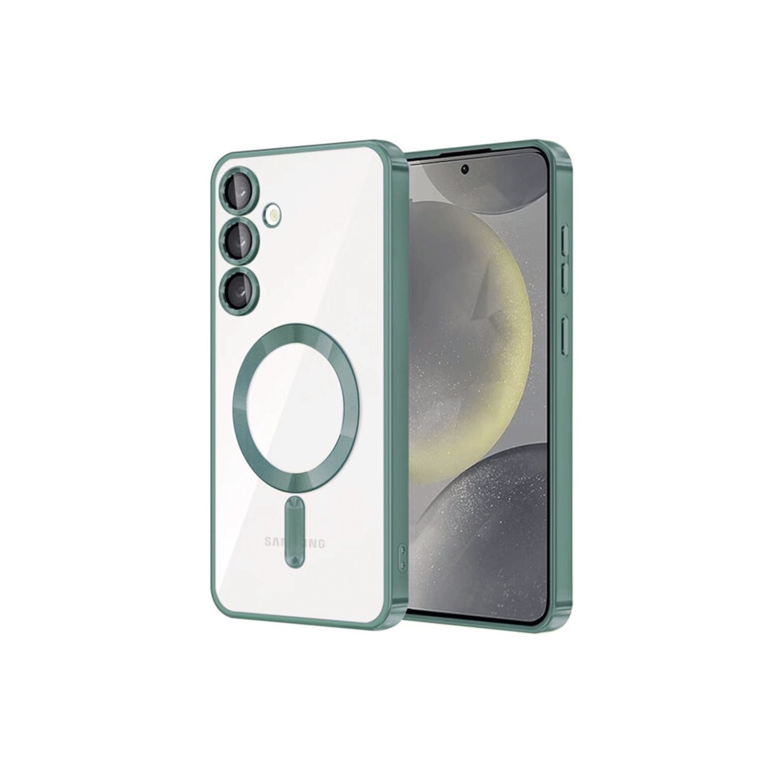  Samsung Galaxy S24 Kılıf Kross Magneticsafe Kapak - Koyu Yeşil